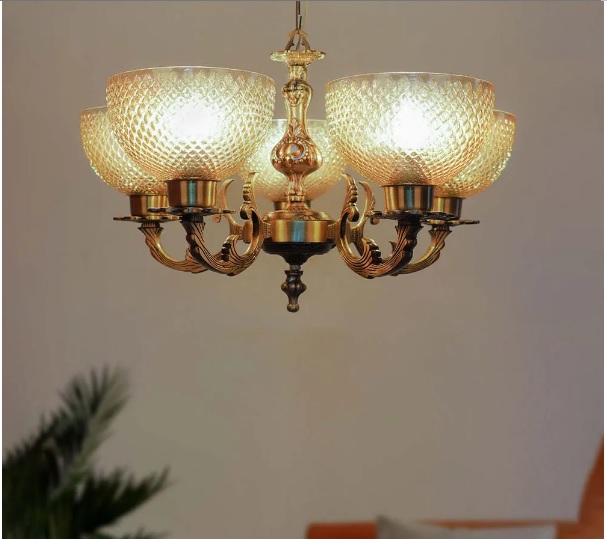 Antique Gold Ceiling Lights and Switched Wall Lights: Elegant Pairings for a Classic Home