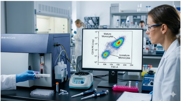 Identifying Immature Monocytes Through CD14 Antibody Flow Cytometry Analysis